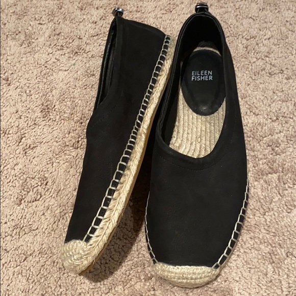 Eileen fisher size 10 black tan flats Shoes